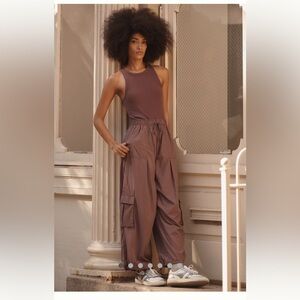 Anthropologie Daily Practice Messa Jumpsuit Mauvewood Medium